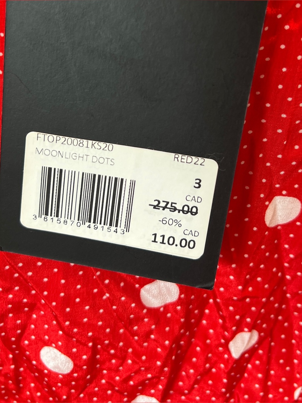 The Kooples Red and White Polka Dot Long Sleeve Blouse. Size 8 (French 3). NWT - Picture 8 of 11